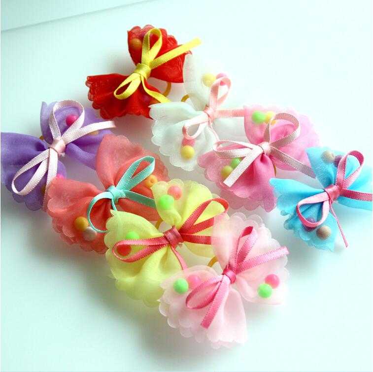 Dog Hair Clip Cute Pet Sweet Pet Hair Accessories Polyester Dog Hair Bows