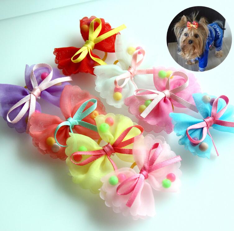 Dog Hair Clip Cute Pet Sweet Pet Hair Accessories Polyester Dog Hair Bows