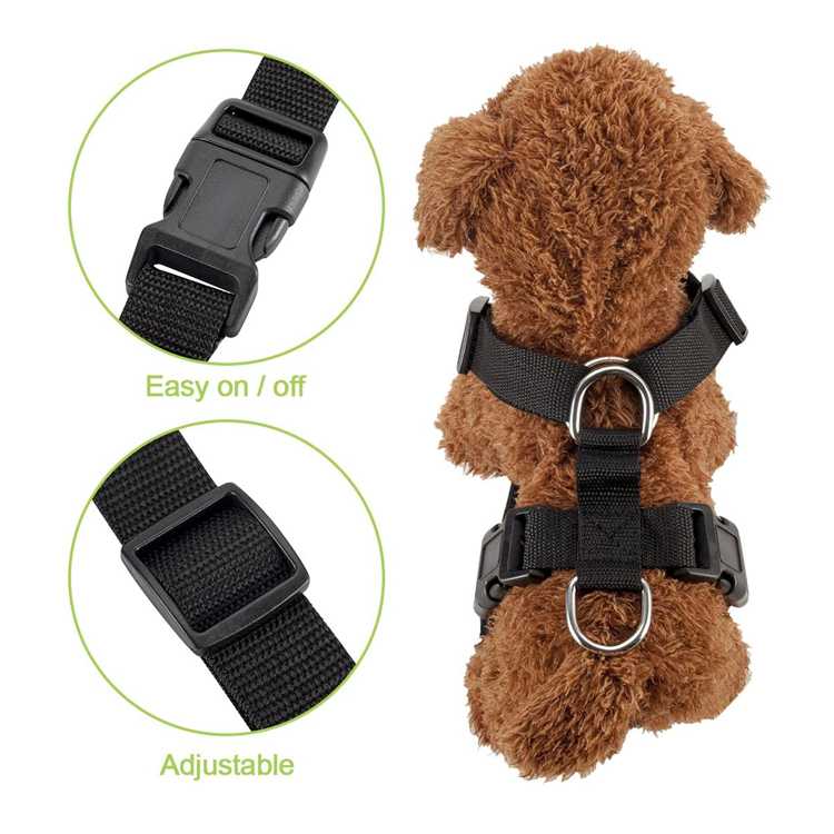 Dog Harness With Car Safety Seat Belt Easy On Of Double Breathable Mesh Dog Harness Leash Set