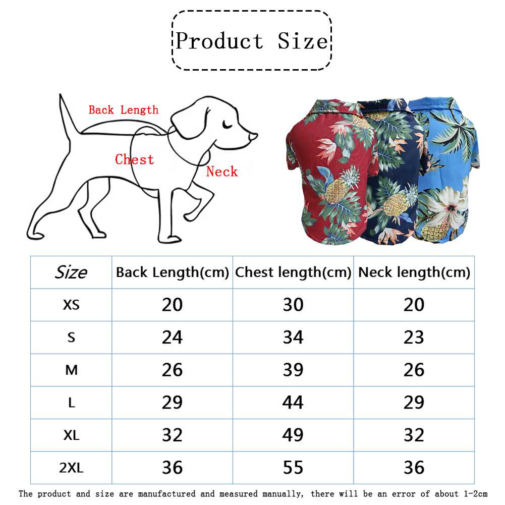 Dog Shirts Clothes Summer Beach Clothes Vest Pet Clothing Floral TShirt Hawaiian Small Large Cat Dog Chihuahua