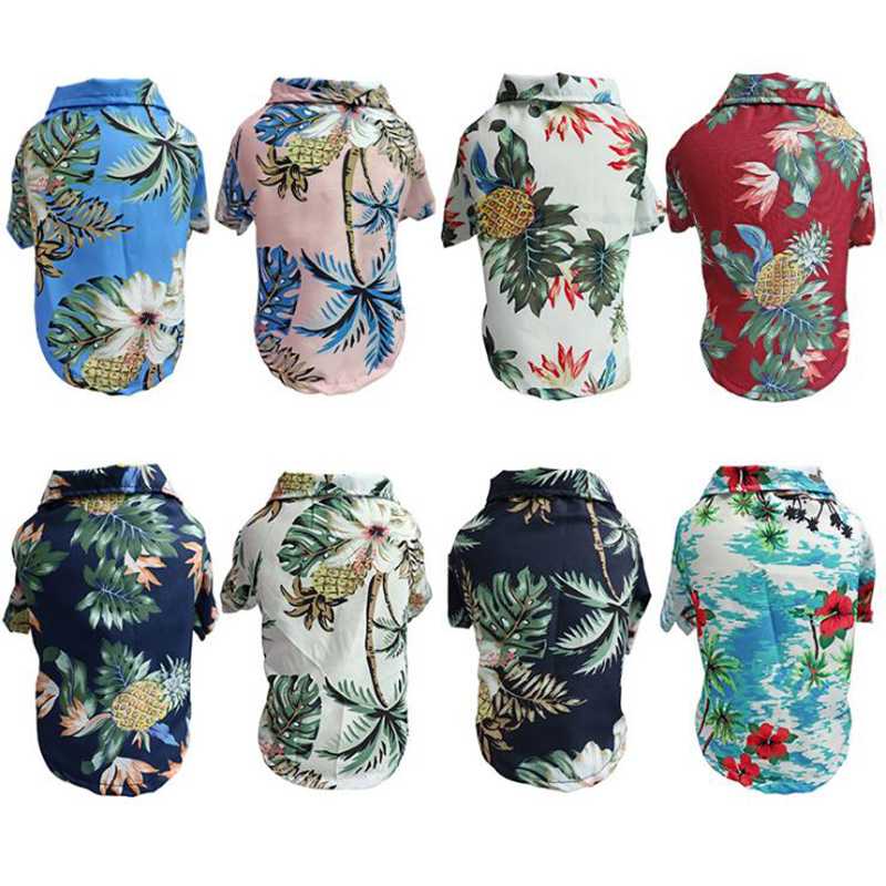 Dog Shirts Clothes Summer Beach Clothes Vest Pet Clothing Floral TShirt Hawaiian Small Large Cat Dog Chihuahua