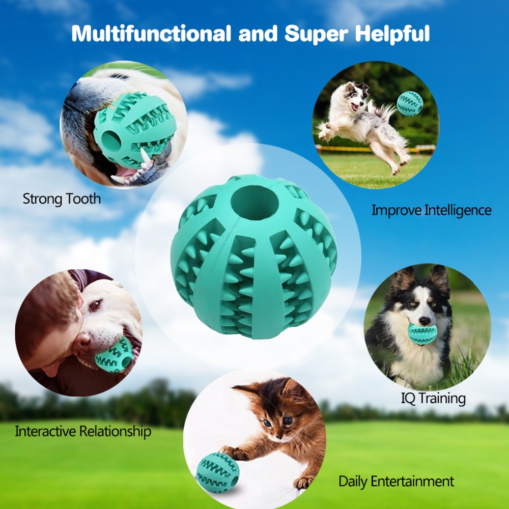 Dog Toy Interactive Rubber Balls Pet Dog Cat Puppy ElasticityTeeth Ball Dog Chew Toys Tooth Cleaning Balls