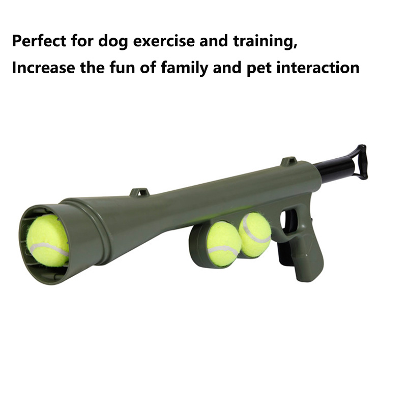 Dog Toys Interactive Pet Tennis Launcher Gun Durable Dog Ball Thrower Dog Launcher