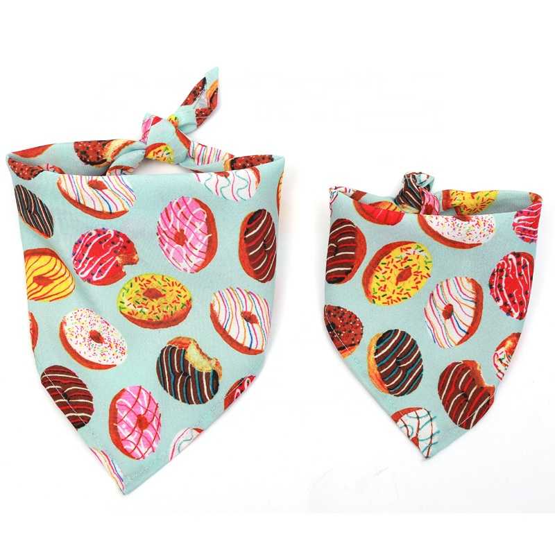 Donut Fruit Pattern Pet Dog Scarf Bibs Triangle Summer Bandana Dog Pet Puppy