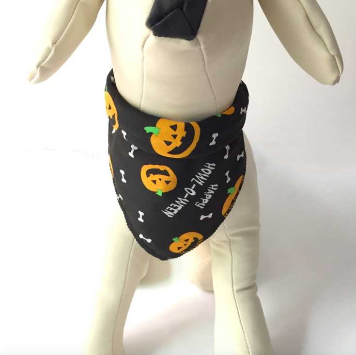 Drop Shipping Washable Reversible Double Layer Cotton Halloween Dog Bandanas Pumpkin Small medium larger Dogs Cats