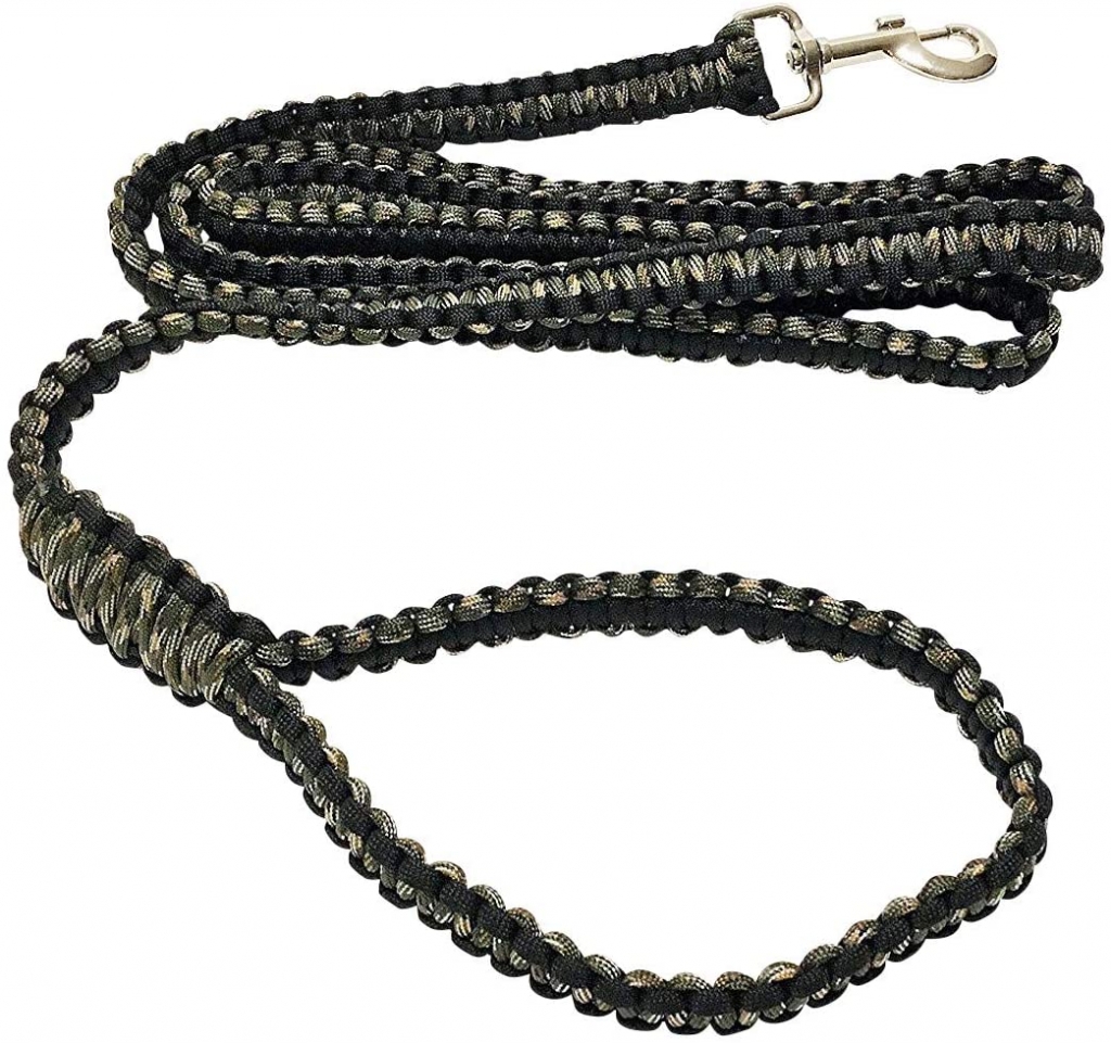 Durable Comfortable Paracord Pet Dog Leash With Strong Metal Clasp