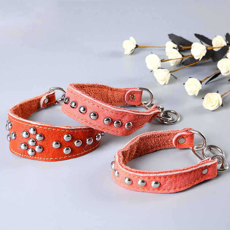 Durable Leather Greyhound Collars Pet Dog Leather Collar