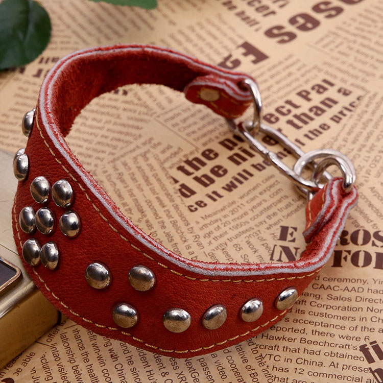 Durable Leather Greyhound Collars Pet Dog Leather Collar