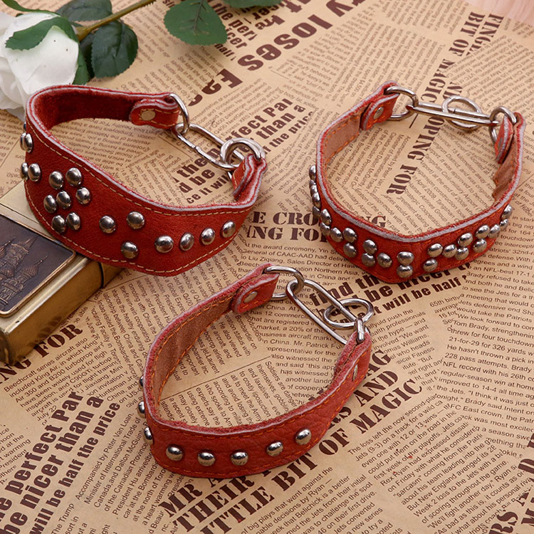 Durable Leather Greyhound Collars Pet Dog Leather Collar