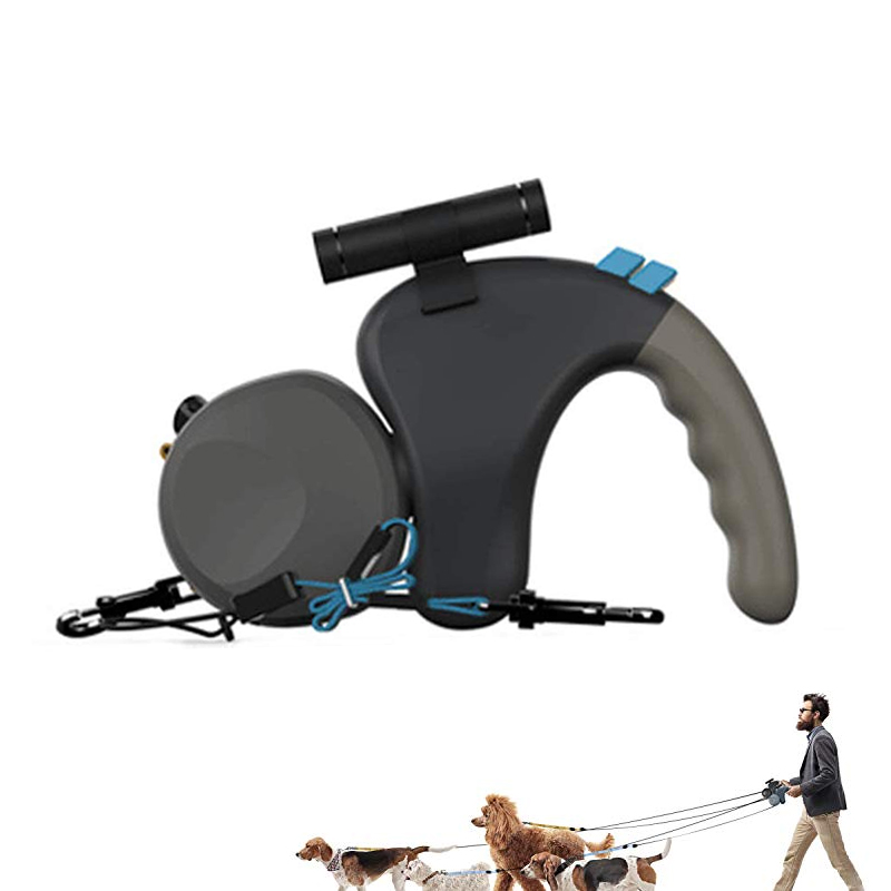 Easy One Lock Double Retractable Dog Leash Heavy Duty Two Dog Lead Medium Large Pet Dogs Up To 50lbs