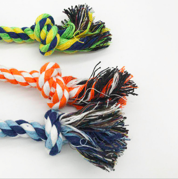 Eco Friendly Braided Knots Cotton Rope Dental Clean Pet Training Rope Dog Toy In