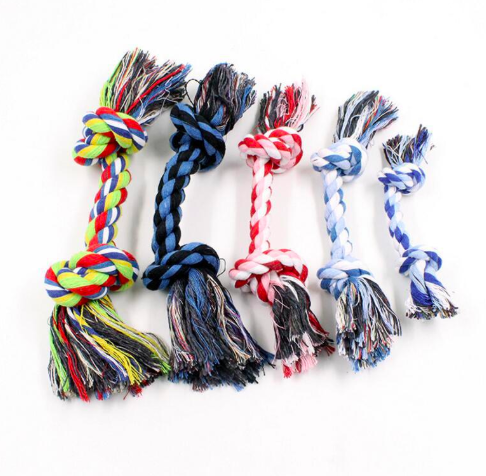 Eco Friendly Braided Knots Cotton Rope Dental Clean Pet Training Rope Dog Toy In