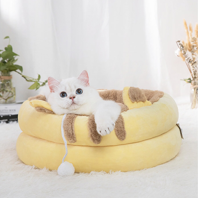 Eco Friendly PP Cotton All Seasons Keep Warm Moistureproof Cute Plush Comfortable Elevated Pet Supplies Bed