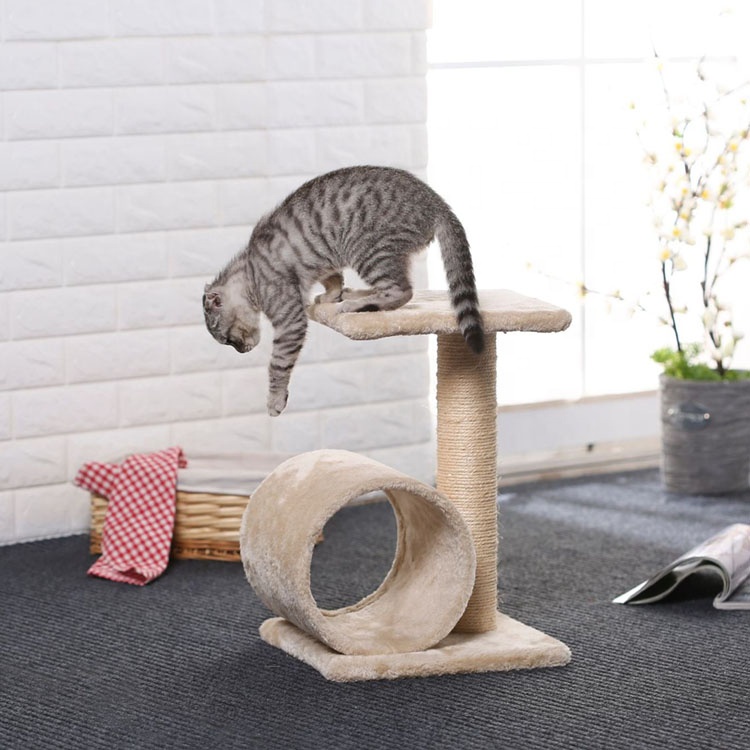 Ecofriendly Condo House Wooden Pet Furniture Track Tunnel Toy Interactive Cat Jumping Tree