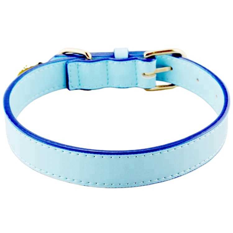 Ecofriendly Plain Thin Leather Adjustable Dog Collar Pet Collars Leashes