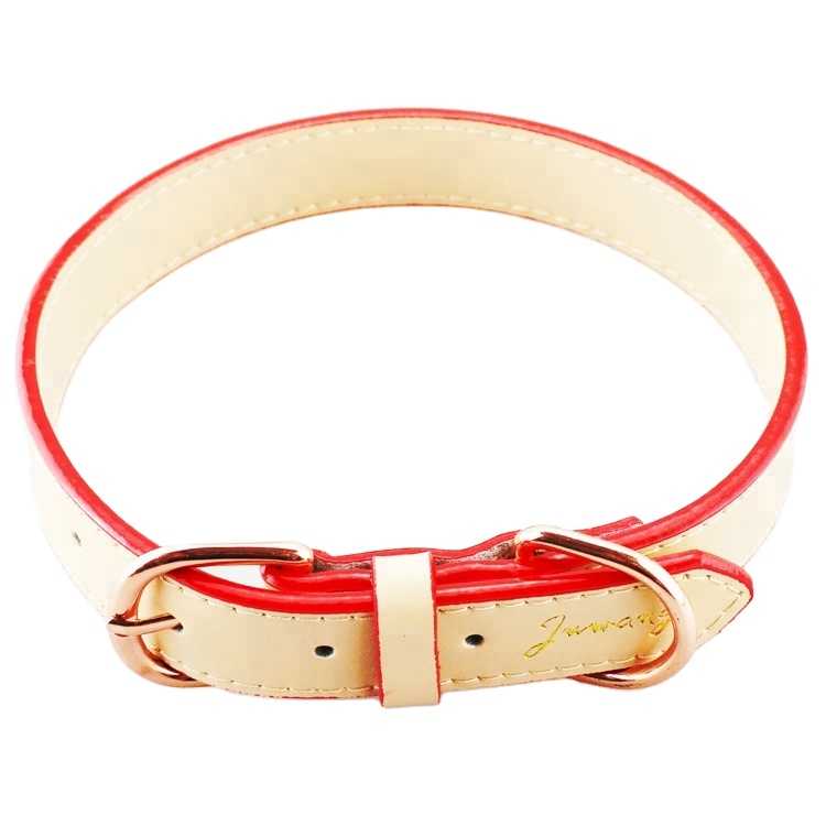 Ecofriendly Plain Thin Leather Adjustable Dog Collar Pet Collars Leashes