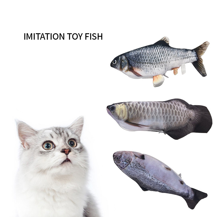 Electric Fish Toy Mint Plush Bunny Interactive Pet Toy Realistic Flopping Fish Cat Toy