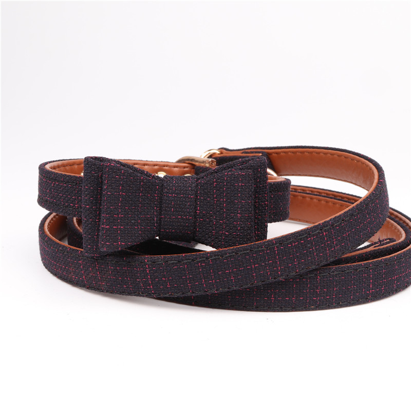 England Cooling Multi Plaid Colors Fabric Scarf With Bow Tie Leash Printed Custom Logo Dog Collar Pet Bandana Set