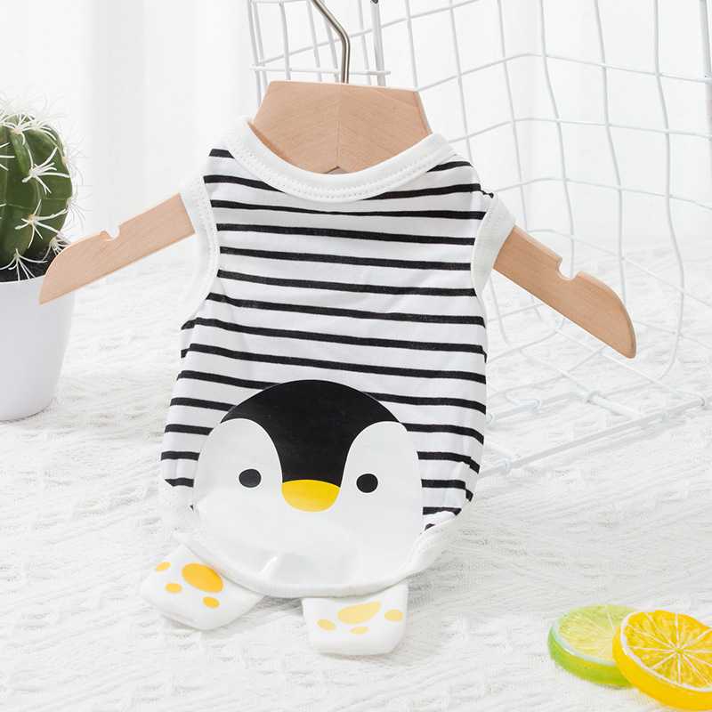 Environmentally Friendly Pet Clothes Striped Cartoon Pet Clothes