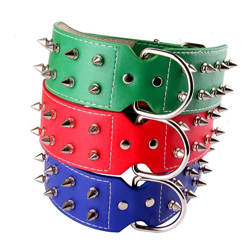 Explosive Pet Collar Large Dog Collar Personalized Rivet Punk PU Collar