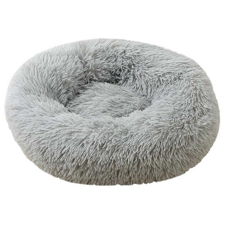 Faux Fur Ultra Soft Washable Dog Cushion Cat Bed Pet Beds Washable Plush Round Dog Bed