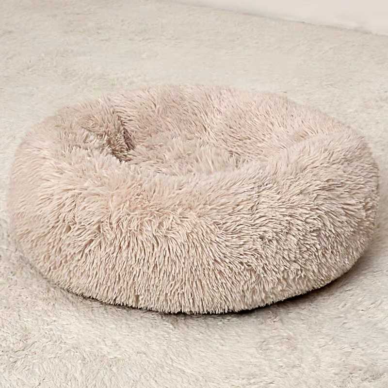 Fluffy Pet Bed Grey Dog Polyester Cloth Dog Sofa Couch Bed With Removable Cushion