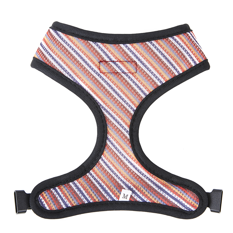 French Bulldog Harness Sublimation Printed Plaid Neoprene Adjustable Reversible Dog Harness