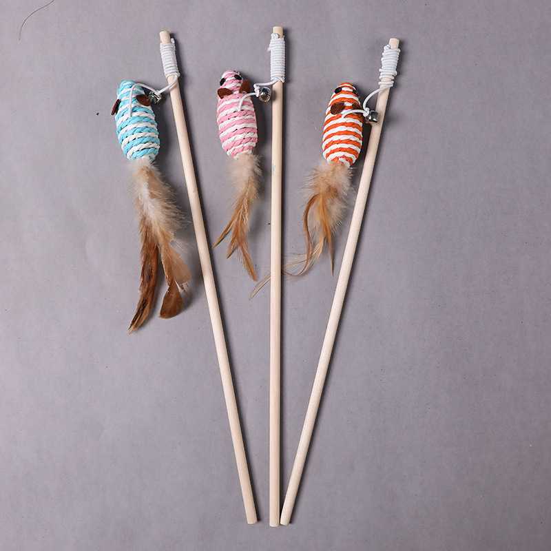 Funny Cat Stick Set Interactive Feather Cloth Rat Puzzle Rope Funny Cat Toy