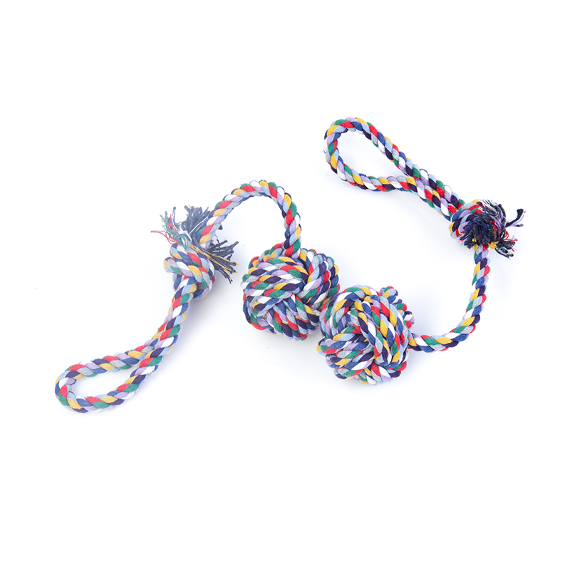 Funny Interactive Pet Toys Colored Knot Cotton Rope Dog Molar Chew Toys