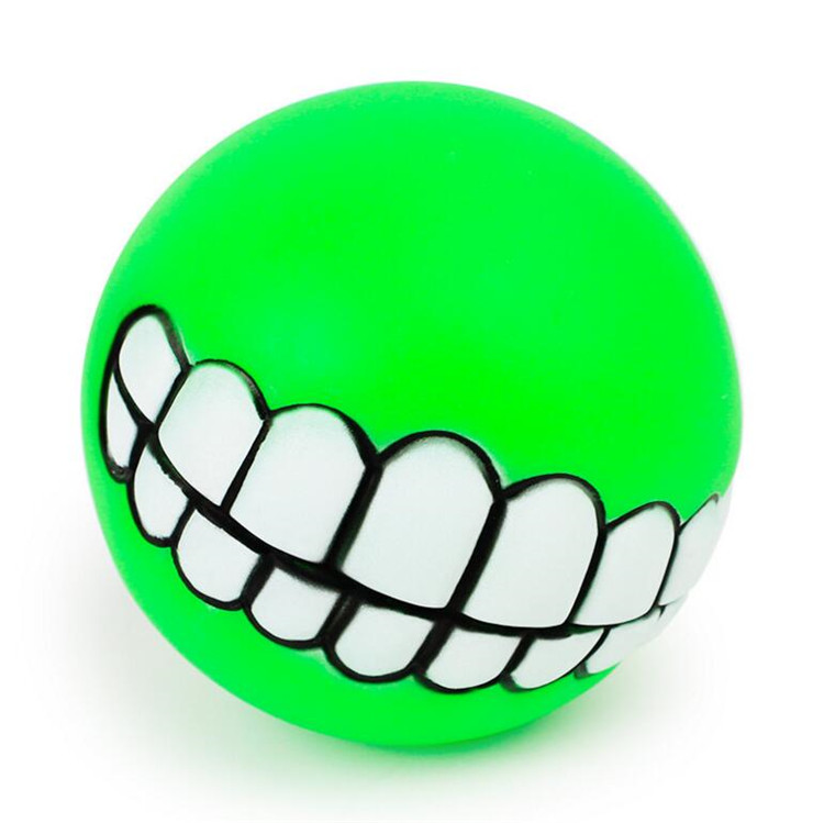 Funny Pet Toys Spherical Teeth Training Sound Vinyl Rubber Dog Ball Toy