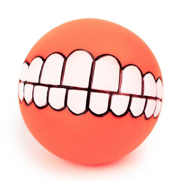 Funny Pet Toys Spherical Teeth Training Sound Vinyl Rubber Dog Ball Toy