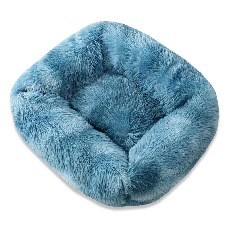 Fur Cotton Heated Pet Bed Cute Fluffy Winter Dog Bed Brown With Pillow