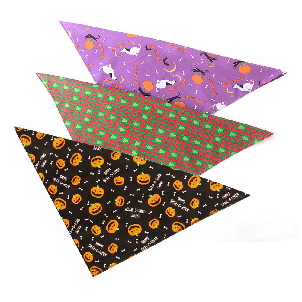 Halloween Dog Bandana Triangle Bibs Scarf Festival Accessories Pet Supplies