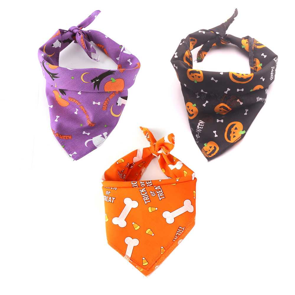 Halloween Dog Bandana Triangle Bibs Scarf Festival Accessories Pet Supplies