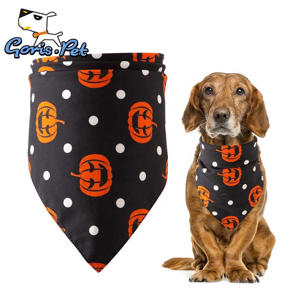 Halloween Pet Bowtie Bandana Cotton Scarf Bib Grooming Triangular Bandage Collar Dogs