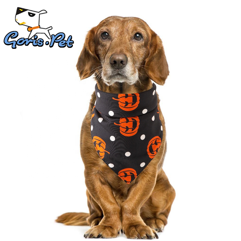 Halloween Pet Bowtie Bandana Cotton Scarf Bib Grooming Triangular Bandage Collar Dogs