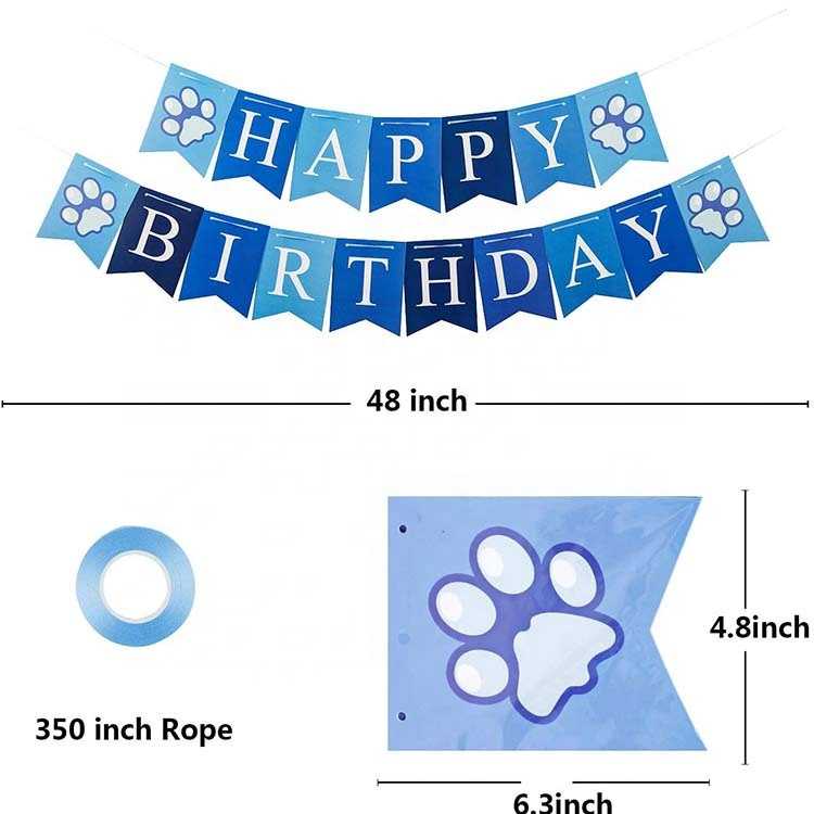 Happy Birthday Supplies Bandana Balloon Hat Party Theme Decoration Boy Pet Dog Bandana Set