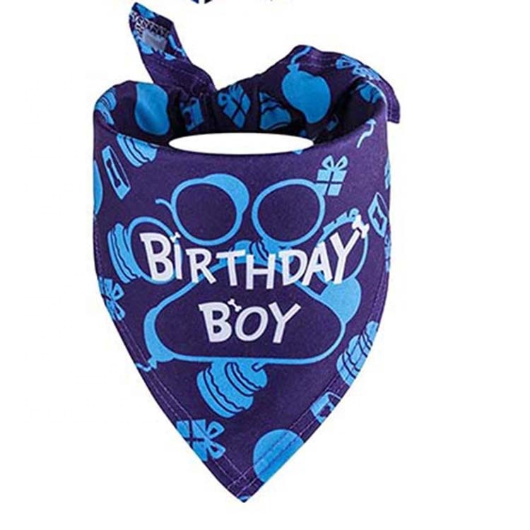Happy Birthday Supplies Bandana Balloon Hat Party Theme Decoration Boy Pet Dog Bandana Set