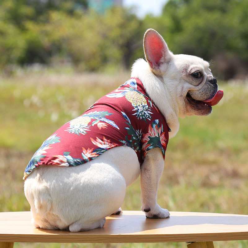 High Grade Hawaii Summer Dog Shirts Holiday Pineapple Pattern Pet Cloth