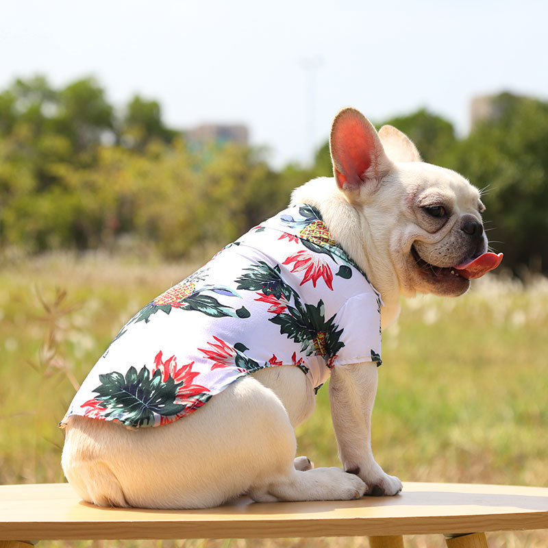 High Grade Hawaii Summer Dog Shirts Holiday Pineapple Pattern Pet Cloth