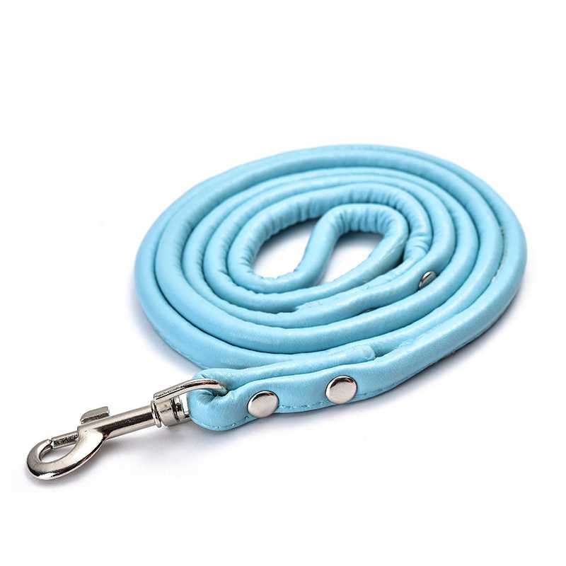 Highend Leather Pet Dog Leash Rope Collar Large Dog Pet Round Collar Leash Suit Pet Collars Leashes