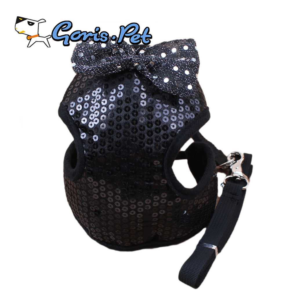 Hotsale Shine Bling Sequins Bow Ties Pet Harness Vest Dogs