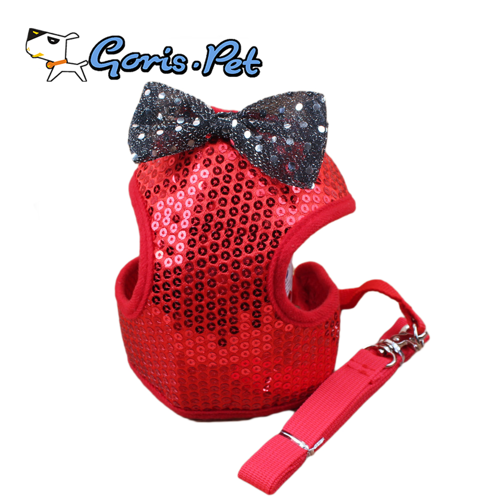 Hotsale Shine Bling Sequins Bow Ties Pet Harness Vest Dogs