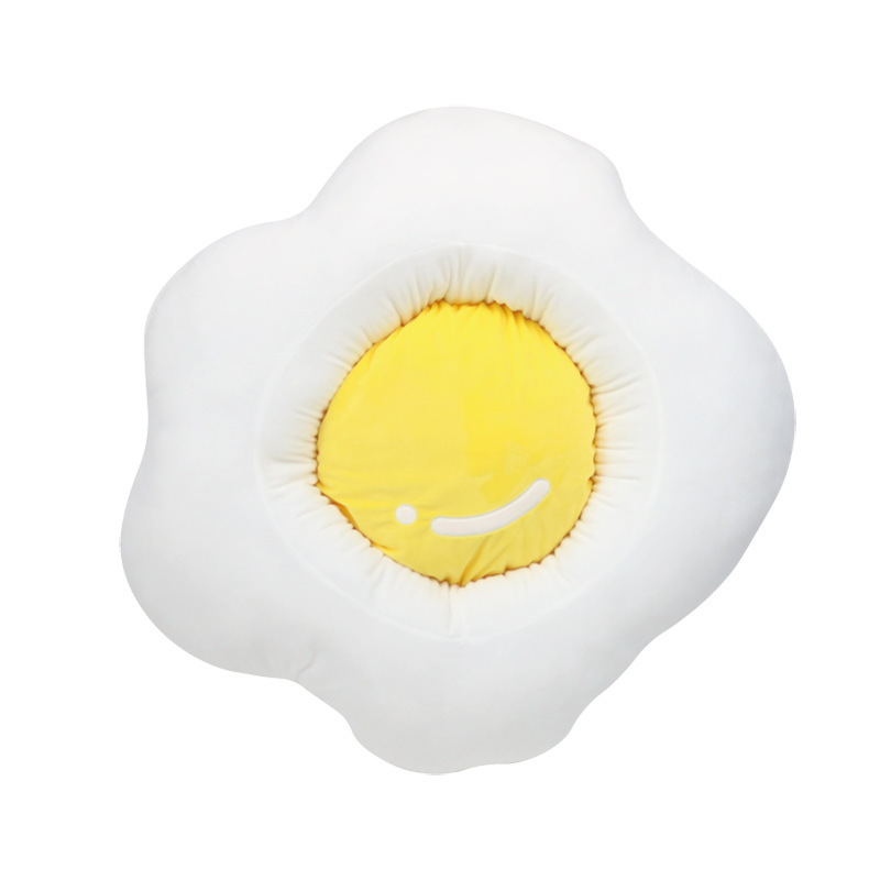 In Stock Cute Egg Smiling Face Shape Plush Pet Cat Dog Beds