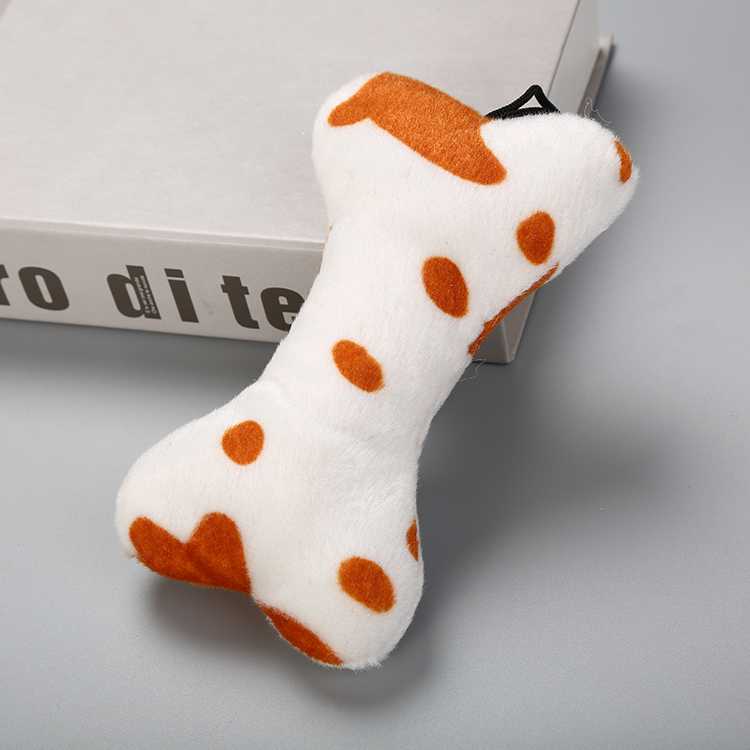 In Stock Soft Three Colors Random Plush Bone Dog Toys Pet Supplies