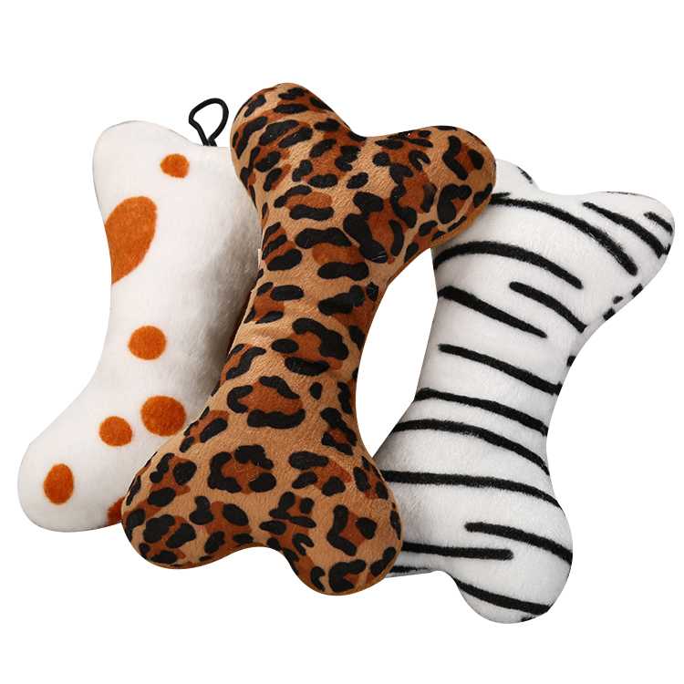 In Stock Soft Three Colors Random Plush Bone Dog Toys Pet Supplies