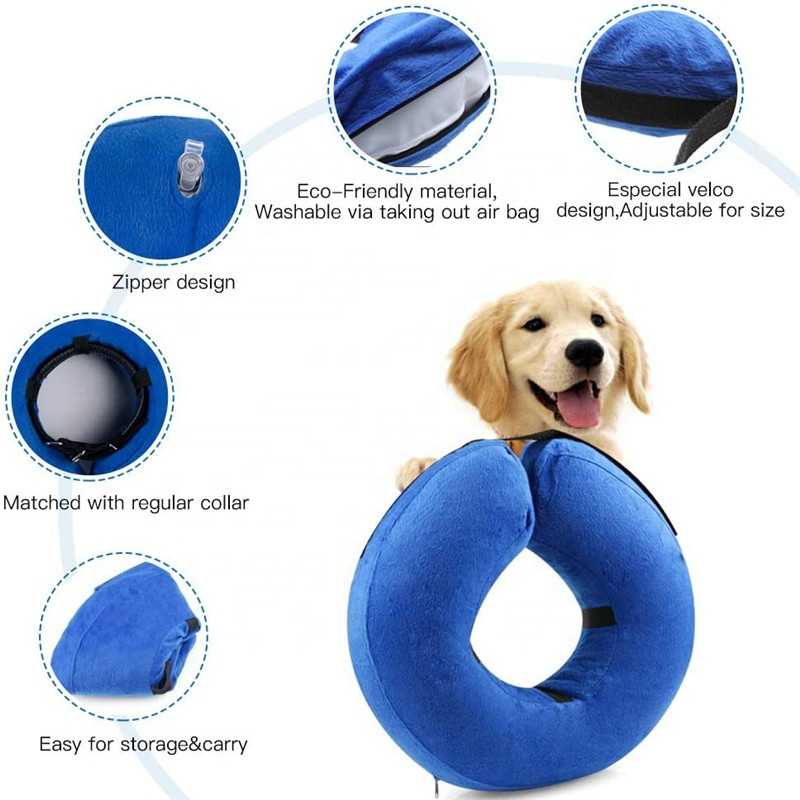 Inflatable Pet Protective Blow Up Collar Dogs Cats