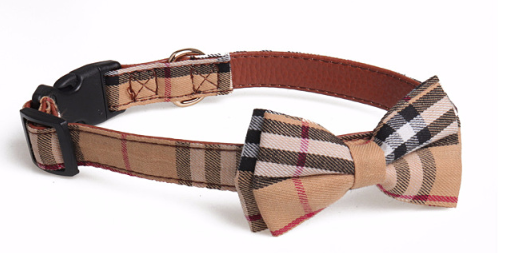 Ing Bowknot Dog Collar Highend Polyester Dog Collar