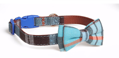 Ing Bowknot Dog Collar Highend Polyester Dog Collar