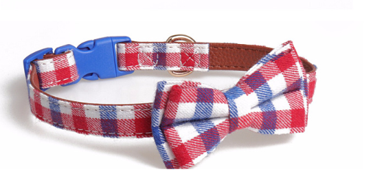 Ing Bowknot Dog Collar Highend Polyester Dog Collar